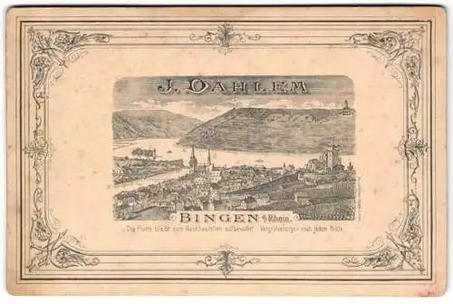 Fotografie J. Dahlem, Bingen a. Rh., Ansicht Bingen, Blick nach der Stadt mit Rheinpartie