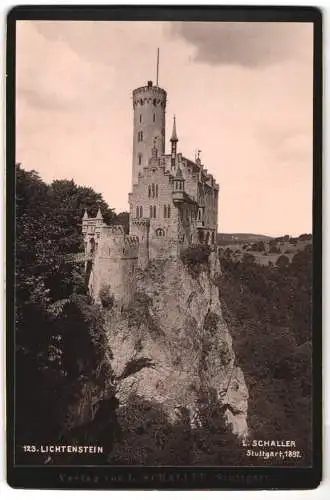 Fotografie L. Schaller, Stuttgart, Ansicht Lichtenstein, Blick nach dem Schloss Lichtenstein