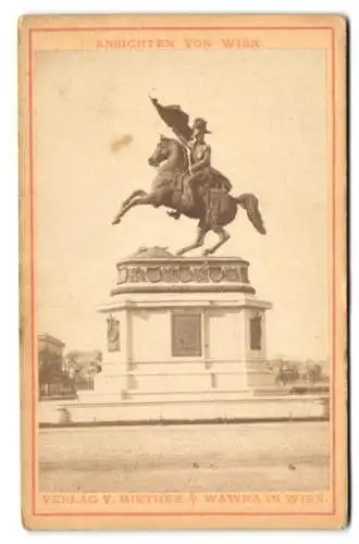 Fotografie Miethke & Wawra, Wien, Ansicht Wien, das Denkmal des Erzherzog Carl, Reiterdenkmal