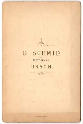 Fotografie C. Schmid, Urach, Ansicht Urach, Blick auf das Schloss und Amanduskirche, Herren der Stadt, 1892