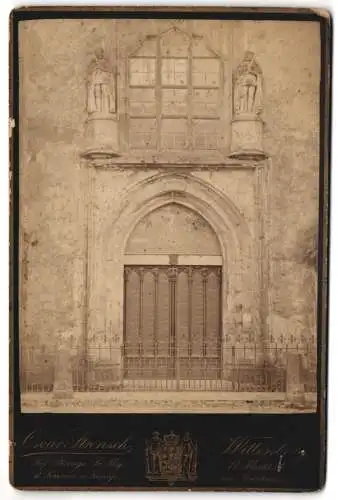 Fotografie Oscar Strensch, Wittenberg, Ansicht Wittenberg, die Thesentür am Hauptportal der Schlosskirche