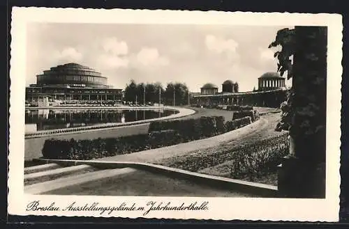 AK Breslau, Ausstellungsgelände mit Jahrhunderthalle