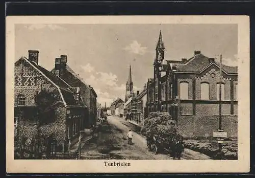 AK Tenbrielen, Strassenpartie mit Gebäudeansicht