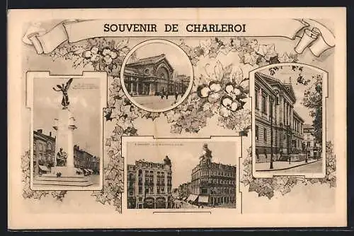 AK Charleroi, La rue de la Montagne, Ortsansichten