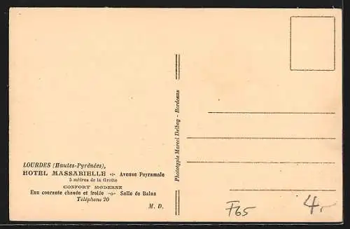 AK Lourdes, Hotel Massabielle