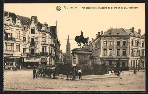 AK Oostende, Het gedenkteeken Leopold de Eerste en de St. Jozefskerk