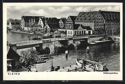 AK Elbing, Hafenspeicher mit Brücke