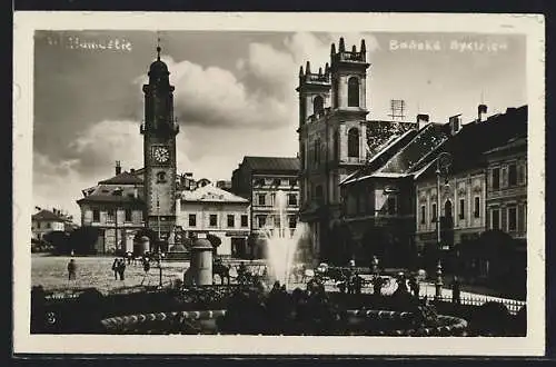 AK Banská Bystrica, Hl. Námestie, Kathedrale St. Franz Xaver, Pferdegespann