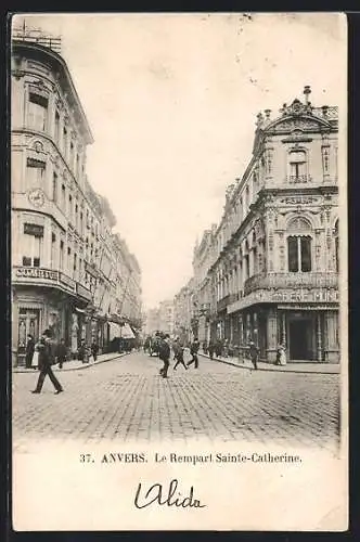 AK Anvers, Le Rempart Sainte-Catherine