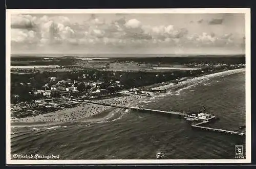 AK Heringsdorf / Seebad, Gesamtansicht vom Flugzeug aus