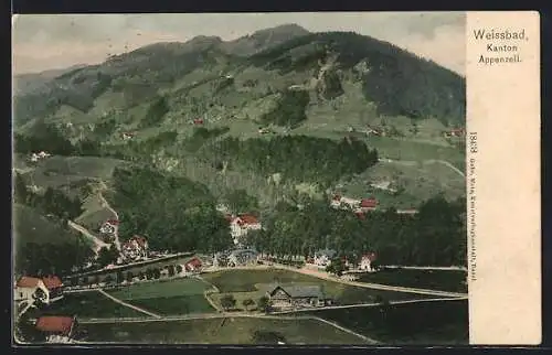 AK Weissbad, Panoramablick aus der Luft