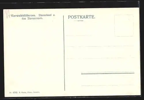 AK Stansstad /Vierwaldstättersee, Uferpartie mit Turm und Stanserhorn