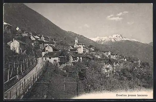 AK Orselina presso Locarno, Teilansicht mit Kirche