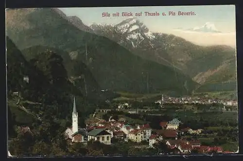 AK Silz, Panorama mit Blick auf Thusis und Piz Beverin