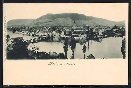 AK Stein a. Rhein, Teilansicht mit Brücke