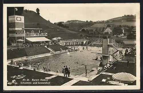 AK Heiden, Ansicht vom Schwimm- & Sonnenbad