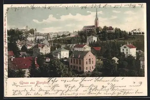 AK Burgdorf, Teilansicht aus der Vogelschau