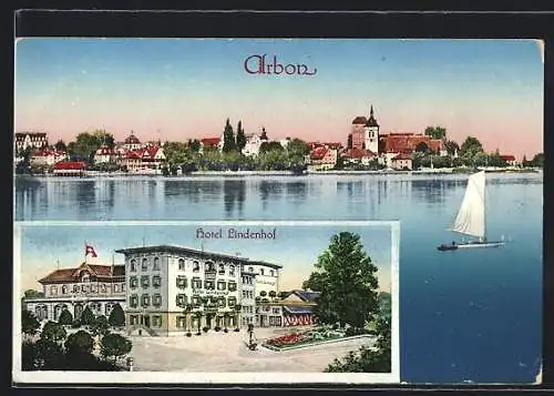 AK Arbon, Hotel Lindenhof, Ortspanorama