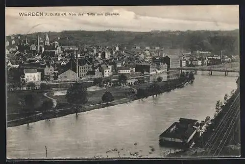 AK Werden a. d. Ruhr, Teilansicht von der Platte aus gesehen