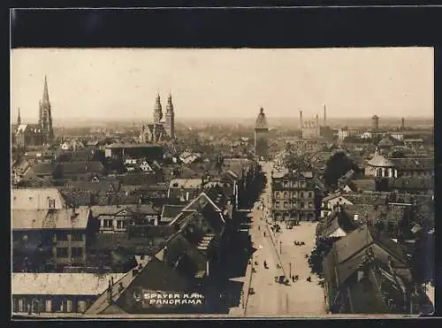 AK Speyer a. Rh., Panorama mit Strassenpartie