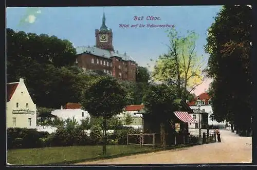 AK Bad Cleve, Blick auf die Schwanenburg