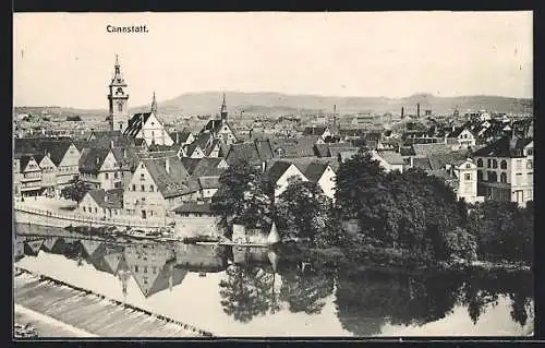 AK Cannstatt, Teilansicht mit Kirche