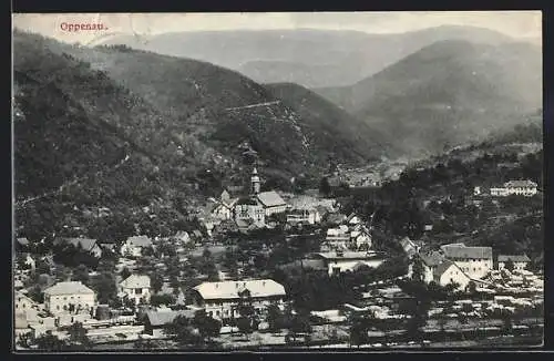 AK Oppenau, Teilansicht mit Kirche