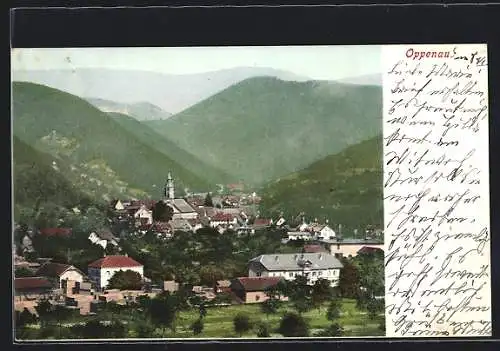 AK Oppenau, Teilansicht mit Kirche