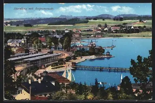 AK Starnberg, Ortspartie mit Seepromenade