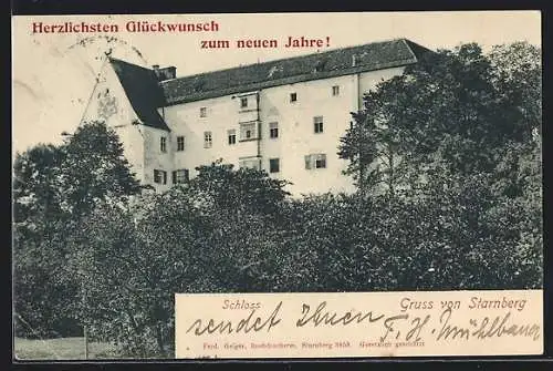 AK Starnberg, Schloss, Neujahrsgruss