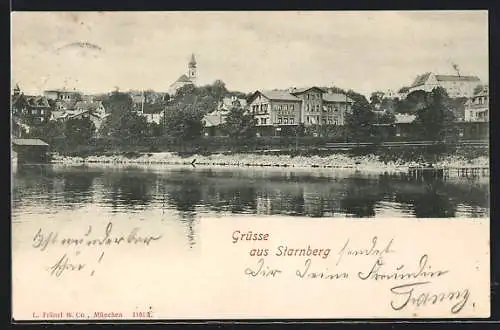 AK Starnberg, Uferpartie mit Hotel-Restaurant