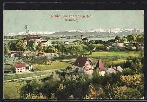 AK Starnberg /Starnbergersee, Panorama mit Kirche