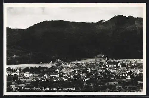 AK Zell a. Harmersbach, Blick vom Wiesenwald mit Kirche