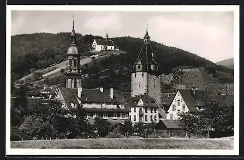 AK Gengenbach /Schwarzwald, Ortspartie mit Kirche