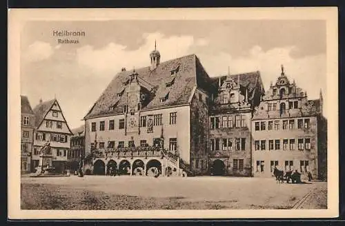 AK Heilbronn, Rathaus mit Brunnen