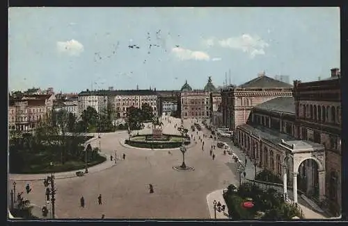 AK Hannover, Ernst-August-Platz mit Denkmal
