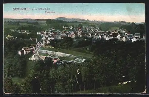 AK Gräfenberg /Fr. Schweiz, Panorama mit Kirche