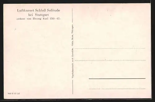 AK Stuttgart, Schloss Solitude