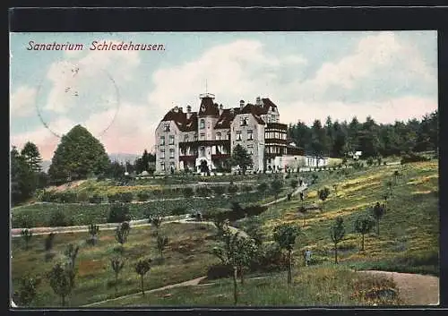 AK Schledehausen / Bissendorf, Sanatorium und Parkanlagen im Sommer