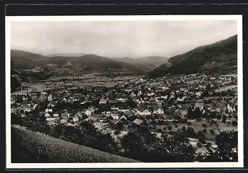 AK Haslach i. Kinzigtal, Teilansicht mit Bergen