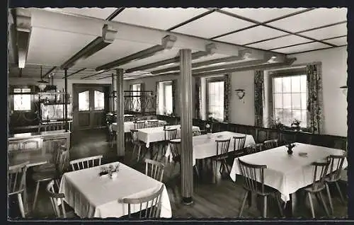 AK Oberharmersbach-Riersbach /Schwarzw., Gasthaus-Pension Sonne, Speiseraum