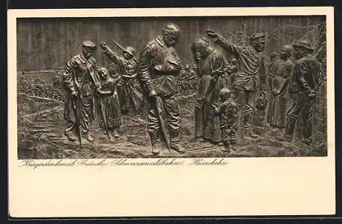 AK Gutach / Schwarzwaldbahn, Kriegerdenkmal, Relief Heimkehr