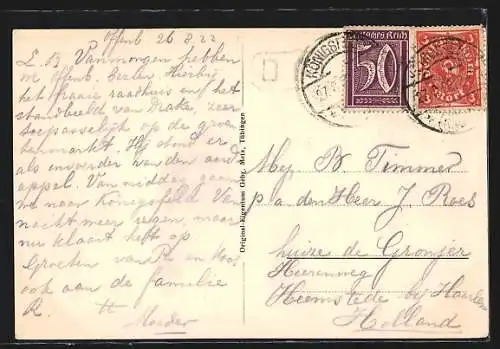 AK Offenburg, Rathaus mit Drake-Denkmal