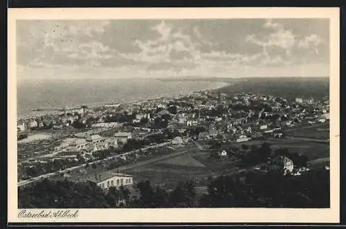 AK Ahlbeck / Seebad, aus der Vogelschau, Fliegeraufnahme