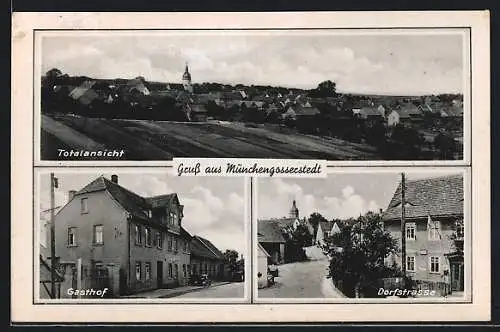 AK Münchengosserstädt, Totalansicht, Gasthof, Dorfstrasse