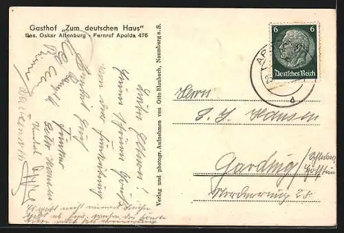 AK Mattstedt, Gasthof zum deutschen Haus, Färberei G. Hoyer, Kriegerdenkmal 1914-18