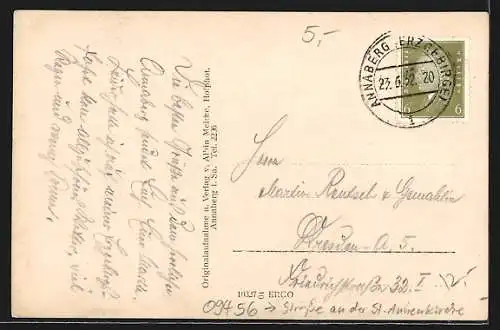 AK Annaberg / Erzg., Strasse an der St. Annenkirche