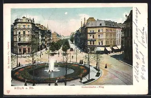 AK Köln-Neustadt, Hohenstaufen-Ring mit Anlage aus der Vogelschau