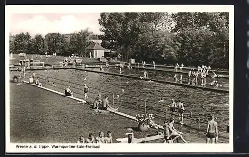 AK Werne /Lippe, Warmquellen Sole-Freibad, Schwimmbecken