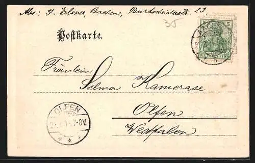 AK Aachen, Krieger-Denkmal und Marienkirche